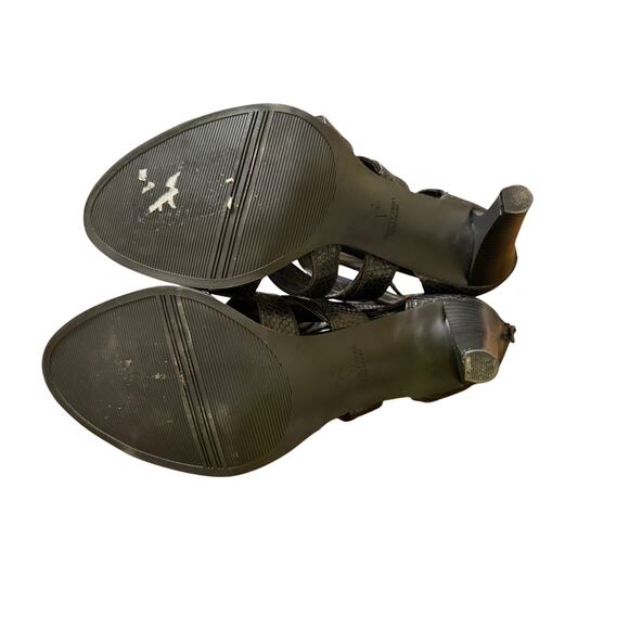 Simply Vera Vera Wang Black Strappy Gladiator High Heel Snake Skin Texture 10 - Picture 9 of 11